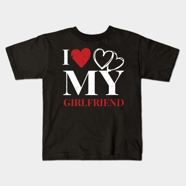 I Love My Girlfriend Kids T-Shirt by potch94